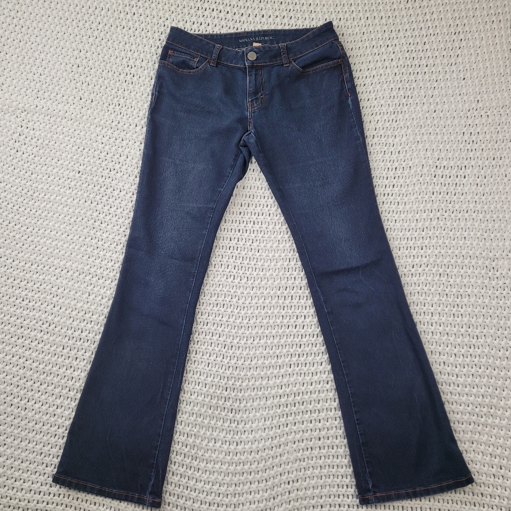 Banana Republic Jeans Womens Size 28 Blue Denim Pants Boot Cut Curvy Dark Wash